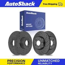 Front Rear Drilled Slotted Brake Rotors Set for Hyundai Elantra Kia Soul
