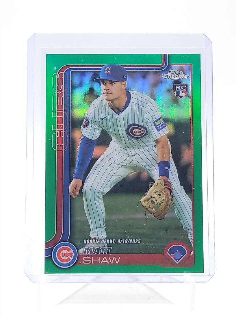 MATT SHAW 2025 TOPPS CHROME UPDATE ROOKIE DEBUT GREEN RC /99 Q3967