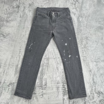 Levi s 513 Slim Straight Herren Jeans W30 L30 Grau Farbspritzer