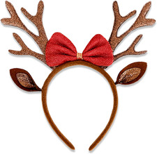 Brown Christmas Antlers Headband Reindeer Ears Headbands for Women Christmas Hol