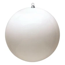 Vickerman 6" Plastic Ball Ornaments in Shiny White (Set of 4)