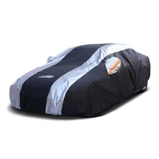 Waterproof Car Cover All Weather Protection Silver Stripe Design 194-203 inch