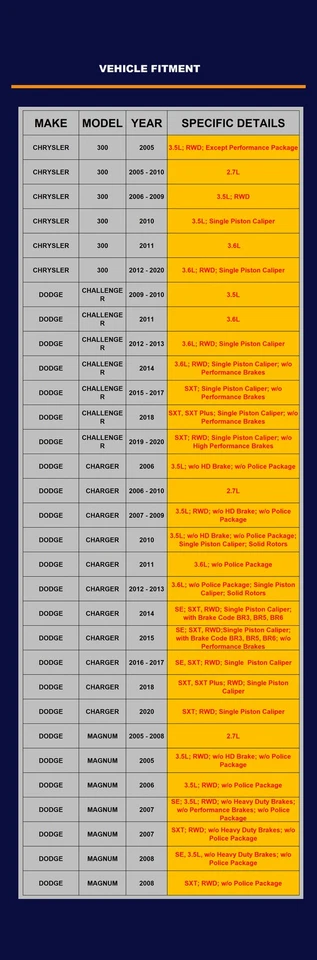 Front Rear Slotted Brake Rotors Pads for 2009-2020 Dodge Challenger Charger RWD - Image 3 of 4