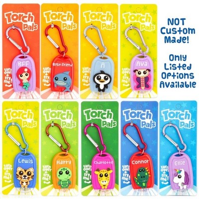 Torch Pals vorpersonalisierte Taschenlampe Schlüsselanhänger LED Spielzeug Licht Karabiner - Name wählbar