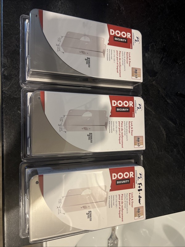U 9588 Stainless Steel Lock And Door Reinforcement Plate. Lot Of 3. 1.75 Door