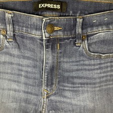 Express Mid Rise Stretch Skinny Legging Jeans Womens Size 10S Blue Denim