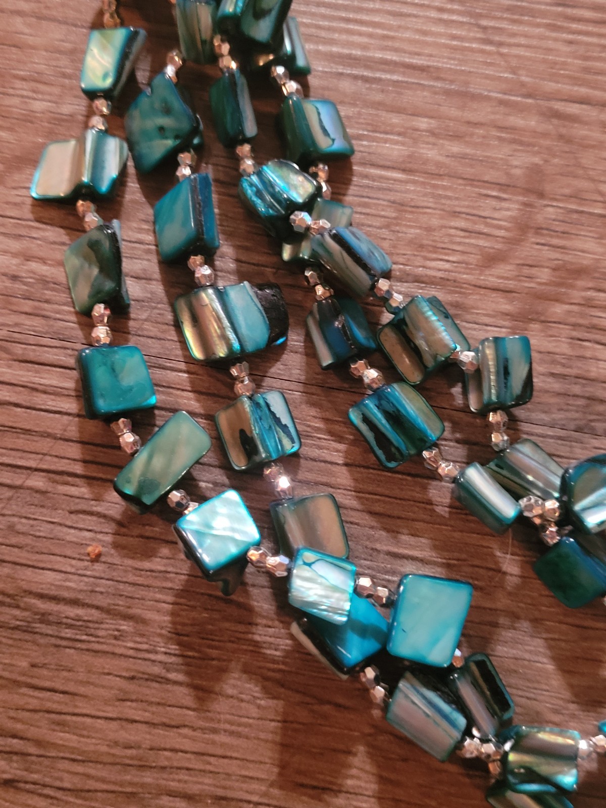 Dyed Shell Multi Strand Statement Necklace Boho S… - image 7