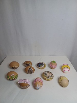 11 Vintage REAL  Decorated Hollow Eggs Sparkle Eggs Spring Easter