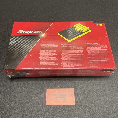 Snap-on Hi Viz Yellow 6 Pc Essential Pliers Cutters Foam Set PL600ES2FHV New