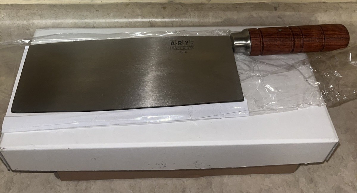 ARY Professional Stainless Steel Cleaver Knife with Wooden Handle New