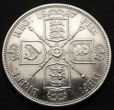 1887 Queen Victoria Florin – High Grade – Beautiful Detail – Silver Coin