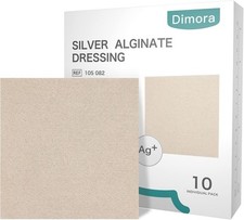 Dimora Upgrade 10 Packs Silver Antibacterial Alginate Wound Dressing 4"x4"