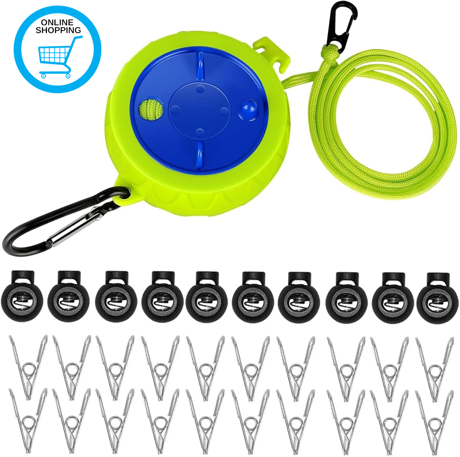 10M Retractable Washing Lines, Adjustable Clothesline Dryer, Heavy Duty Outdoor