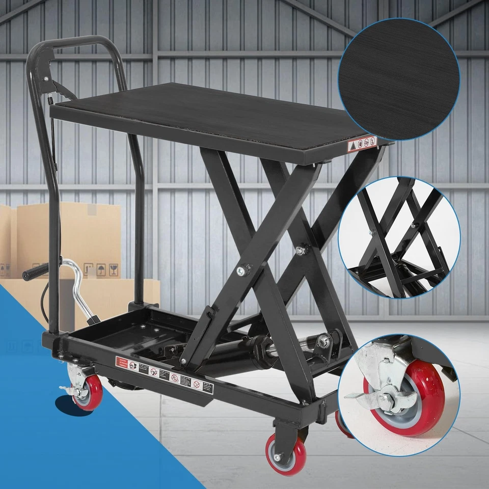 1100lbs Hydraulic Lift Table Cart 32" Height Manual Single Scissor Lift Table - Image 3 of 4
