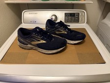 Brooks Men's Blue/Gold Running Sneaker Low Top Lace Up Solid Mesh Rubber