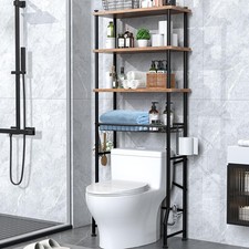 Over-The-Toilet Storage Shelves, 4-Tier Bathroom Organizer Shelf Over Toilet ...