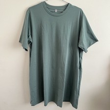 Uniqlo T-Shirt Dress Green Short Sleeve A Line Midi Casual Summer - Size XL