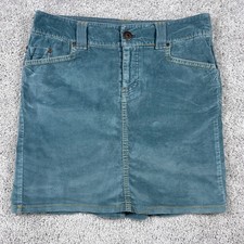 American Eagle Women Teal Blue Corduroy Mini Skirt Size 4 Retro Boho READ 