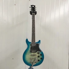Blue Flamed Maple Top Electric Guitar P90 Pickups Mahogany Body&Neck 22 Frets