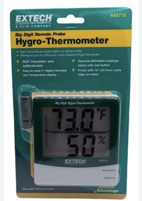 Extech 445715 Big Digit Remote Probe Digital Hygro-Thermometer