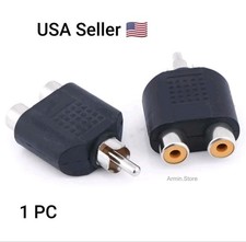 Audio Connectors Adapter Plug RCA Y Splitter AV Audio Converter 1Male to 2Female