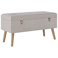 Bank Mit Stauraum 80 Cm Grau Samt