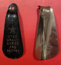 Pair of VTG Shoes Advertising Metal Shoe Horns. The Florsheim Shoes Star Brand