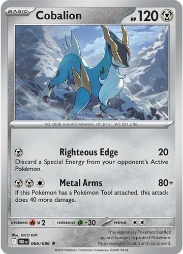Pokemon Cobalion (66/329) Black Bolt NM REVERSE HOLO