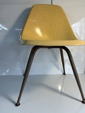 Mid Century Modern Borg-Warner Fibermold Shell Chair Yellow Made In USA