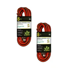 Gogreen Power (G-13708-2) 8 Ft. 16/3 Indoor Heavy Duty Extension Cord, Orange, 2