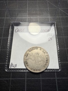 Chile Silver 20 Centavos 1861 So Scarce