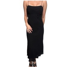 Vintage Black Midi Formal Dress Homecoming Y2K Whimsigoth Dark Feminine Romantic
