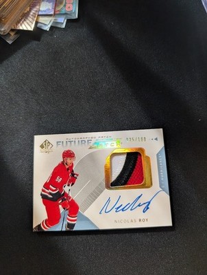 2018-19 SP Authentic Future Watch Nicolas Roy 3 Color Patch Auto Rookie 25/100