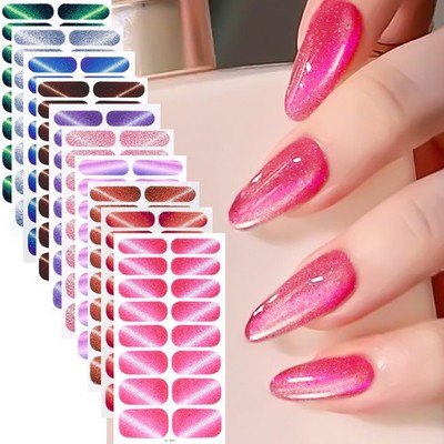 16 nail polish film nail sticker onion powder cat eye flash nail Art sticker OEM