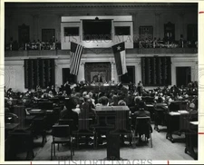 1986 Press Photo Governor Mark White address Joint Session of Texas Legislature