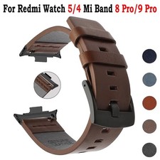 Premium for Redmi Watch 4/5 Mi Band 8 Pro/9pro Genuine Leather Watch Strap 22mm