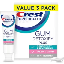 Pro-Health Gum Detoxify plus Toothpaste 4.5 Oz Pack of 3 - Antibacterial Fluorid