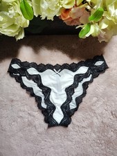 Vintage Victorias Secret Rushed Back, Ivory/Black Cheekini OS, Production 2012