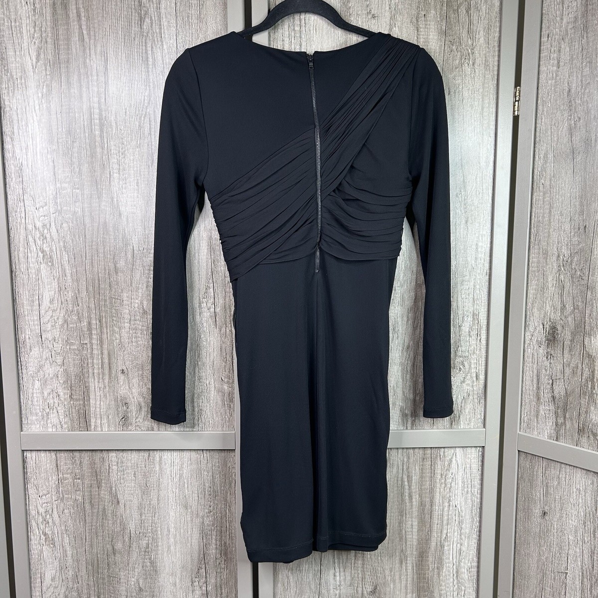 alice and olivia long sleeve goddess dress ALICE + OLIVIA Mailynn Embellished-Trim Bell-Sleeve Minidress