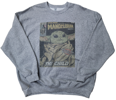 Star Wars The Child Baby Yoda Sweatshirt grey mens Mandalorian Grogu