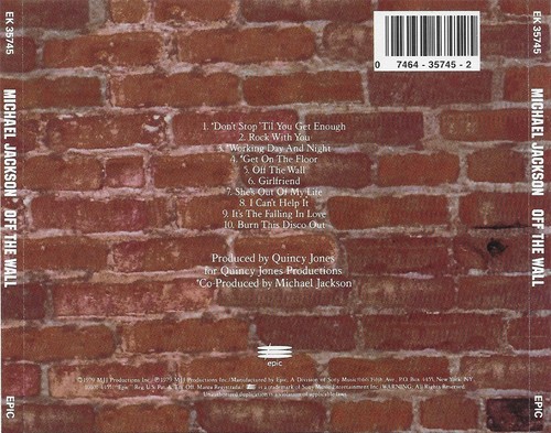 Off the Wall by Michael Jackson CD Sep-1983 Epic - Picture 3 of 3