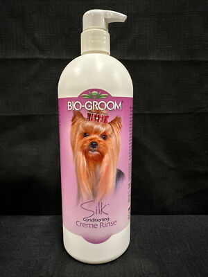 Bio-Groom Natural Silk Conditioning Creme Rinse Dog & Cat Conditioner 32oz Pump