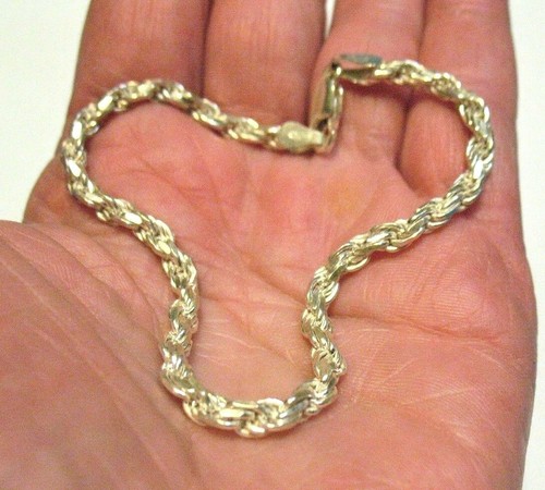 STERLING SILVER CHAIN BRACELET ITALY 7 