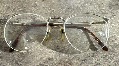 Parade RENAISSANCE Gold Round Half Rim Flex Eyeglass Frame Italy 54-22-135mm G17