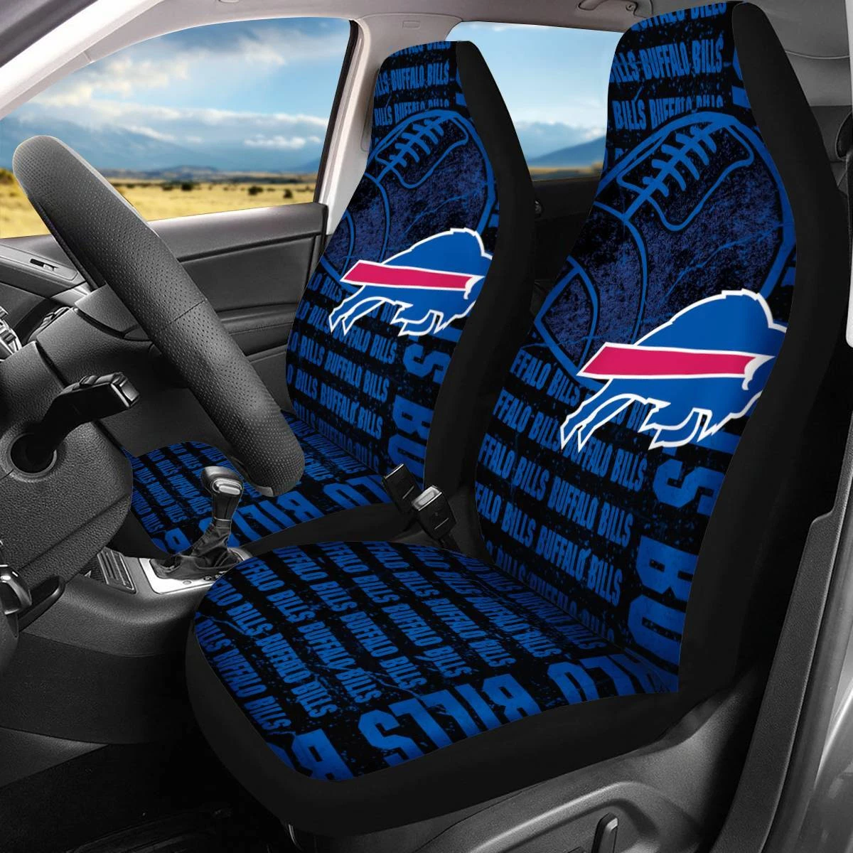 Car Seat Cover Seat Protector 2Pc for Buffalo Bills