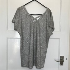 Peacocks Silver Sparkly Top Size 8 Short Sleeve V Neck Occasion Party