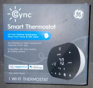 GE CYNC Smart Thermostat Wi-Fi Compatibility - White 🌡