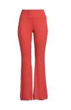 No Boundaries Juniors Rust Ribbed Lettuce Hem Flare Pants Size S 3-5 New