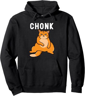 Chonk Fat Cat Lover Design Funny Orange Cat Unisex Hooded Sweatshirt