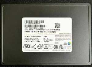 1.92TB Samsung SSD PM893 SATA6.0Gbps MZ7L31T9HBLT-00B7C MZ-7L31T90 JXTC004Q